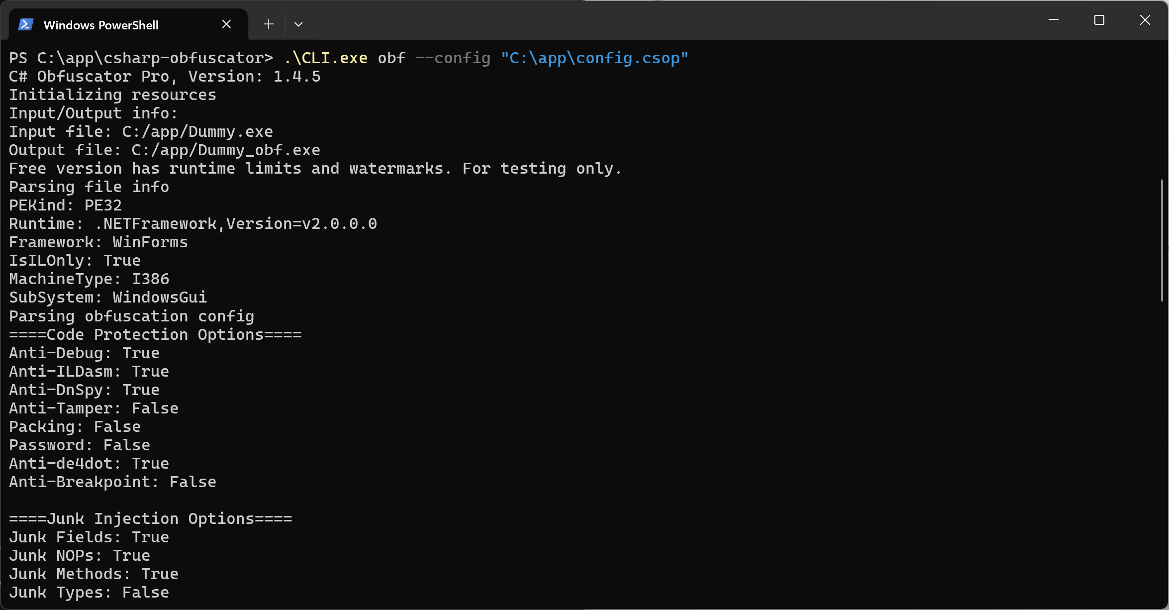 Obfuscation Progress