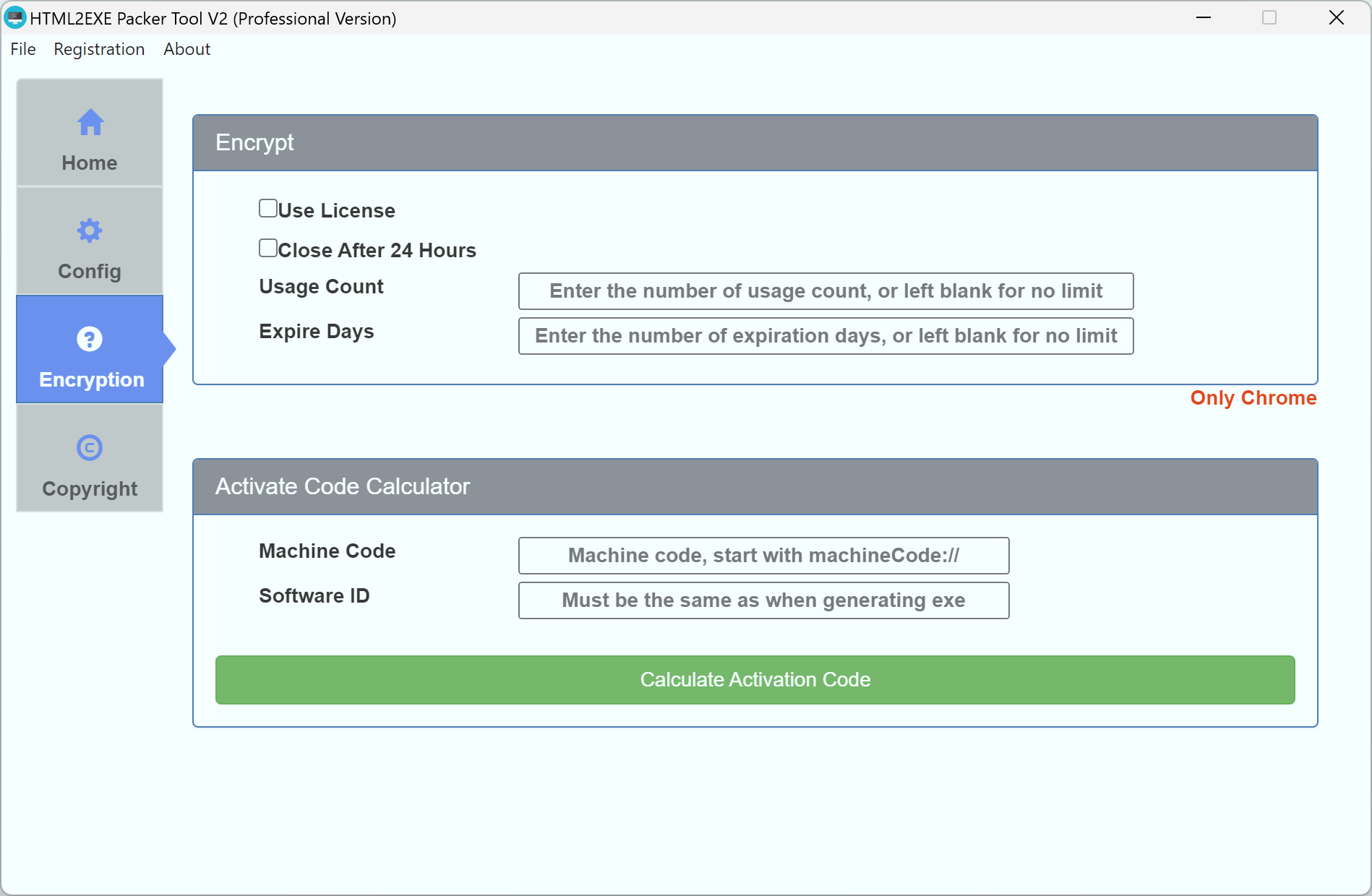 Encryption Settings Interface