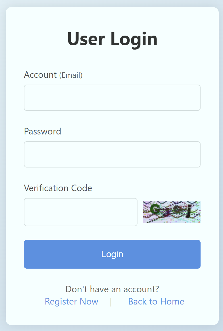 Enter account and password