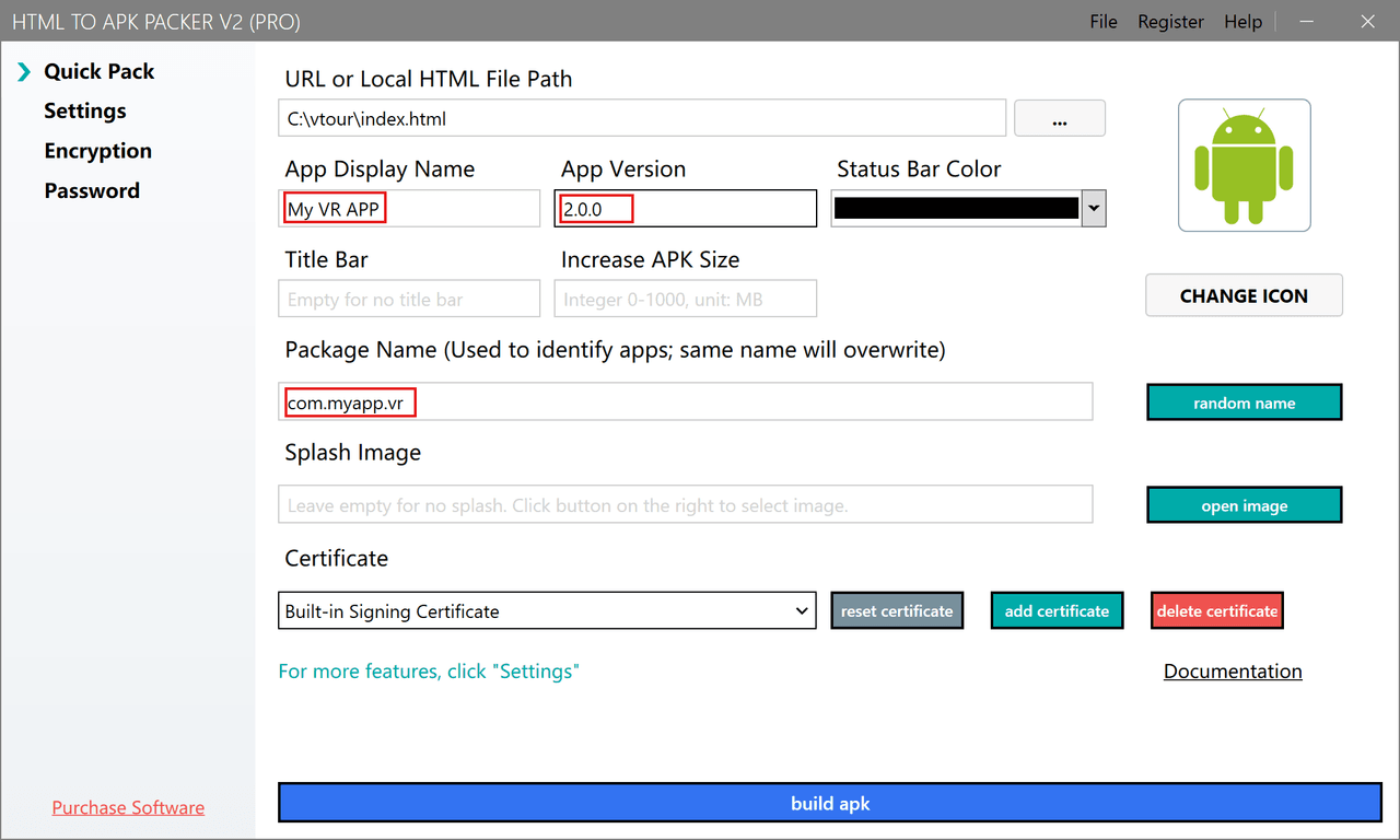 Set APP Information