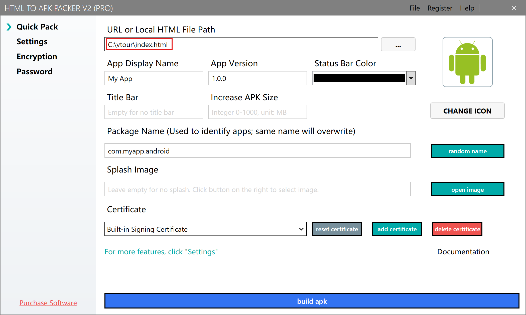 Package Local HTML Project